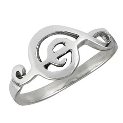 Sterling Silver Music Note Ring-0