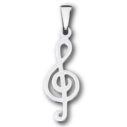 Stainless Steel Music Note Pendant-0