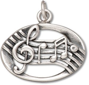 Music Note Oval Charm-0