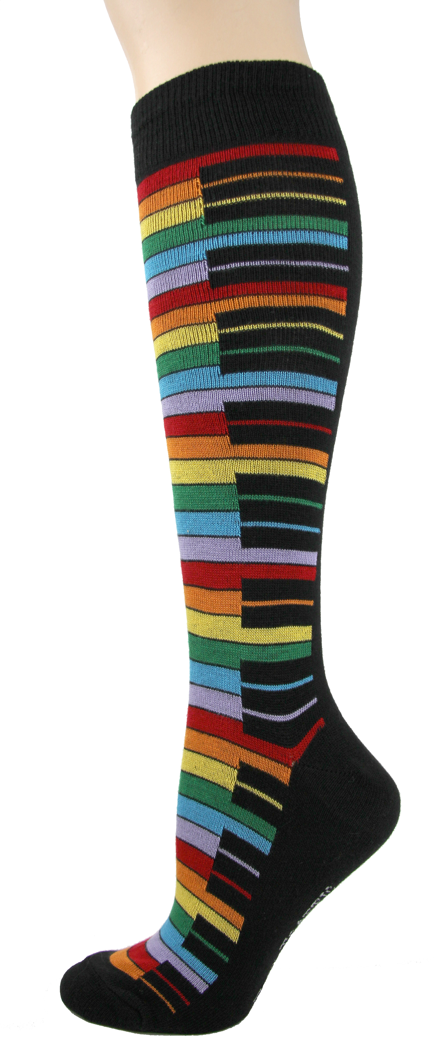 Rainbow Piano Knee High Socks-0
