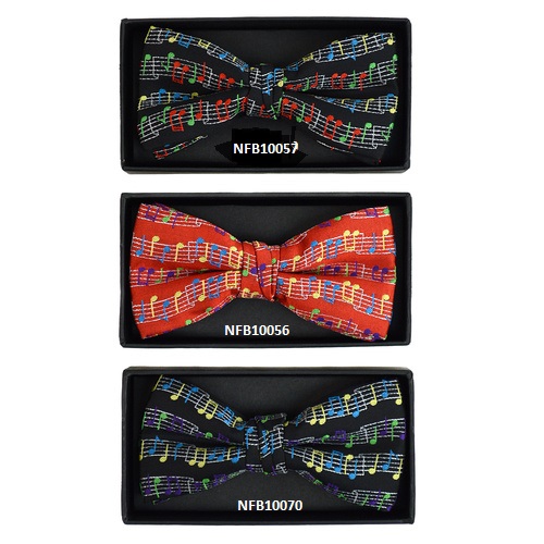 Men's Music Note Banded Bow Tie-0
